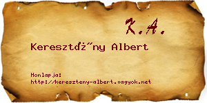 Keresztény Albert névjegykártya