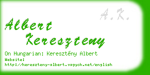 albert kereszteny business card